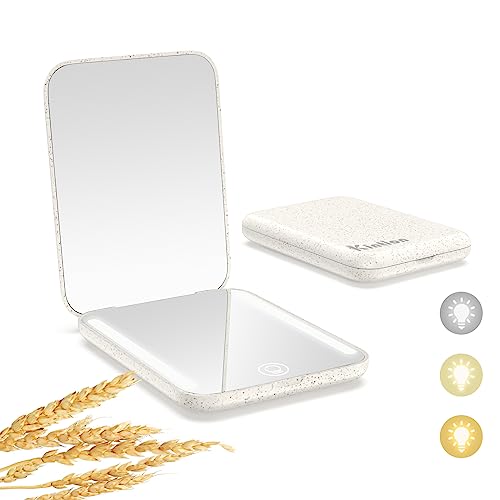 Kintion Rechargeable Pocket Mirror - 1X/3X Wheat Straw-apricot