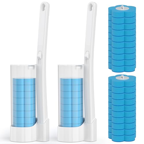 TUUAQ Disposable Toilet Brush Refills, 20-Pack Replacement Cleaning Pads