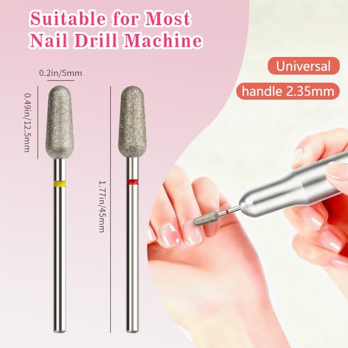 Cuticle Clean Nail Drill Bits 3/32 Inch 2Pcs Safety Peanut Shape