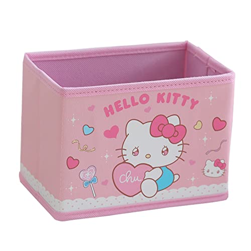 Kawaii Cartoon Collapsible Storage Bin - Makeup Organizer for Kids & Teens