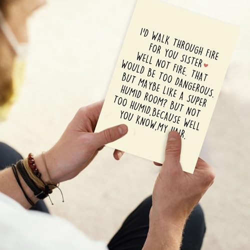 Funny Sister Birthday Card with Envelope - Humorous Gift from Sister