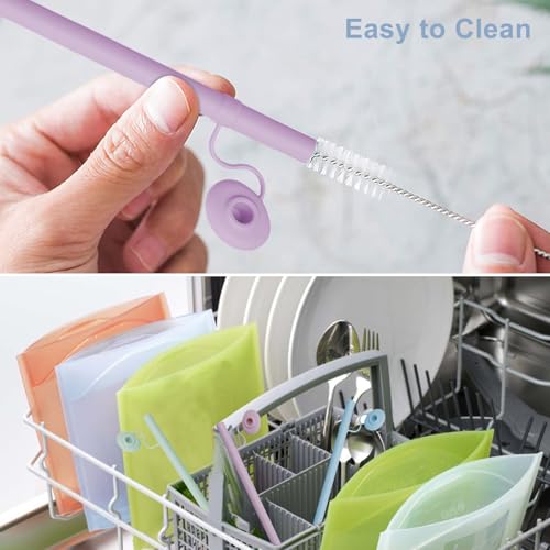 Reusable Silicone Straws for Stanley Cups - 12” Long, 4 Pack