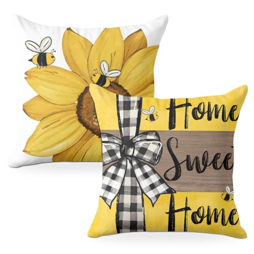 2 PCS Sunflower Pillow Covers 18x18 - Flannel & Zippered | Polychromatic1212