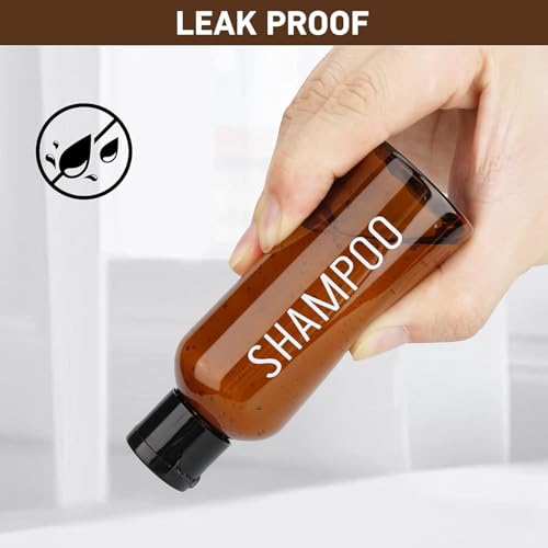 Wowang Travel Bottles for Toiletries 4 Pack 3.4oz TSA Approved Leak Proof Brown