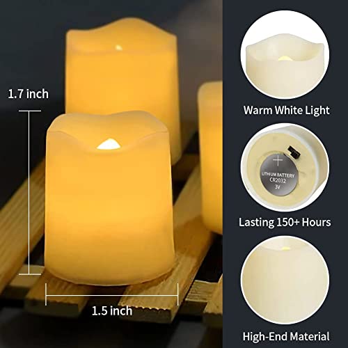 Flameless Votive Candles Pack of 24, Warm White Flickering LED Tea Lights