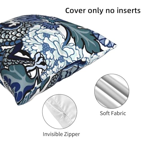 Chinoiserie Dragon Pillow Cover 18x18 Inch - Decorative Throw Pillow for Home
