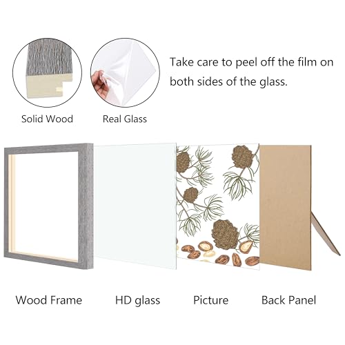 CORE ART 4x4 Rustic Picture Frame - Solid Wood with HD Glass