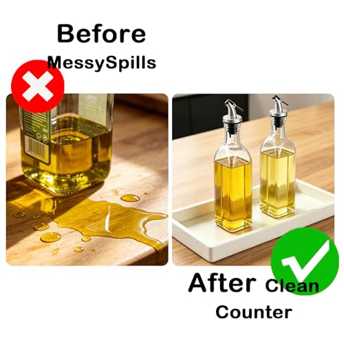 Silicone Oil Tray for Kitchen Countertops - Protect & Organize Oil Bottles