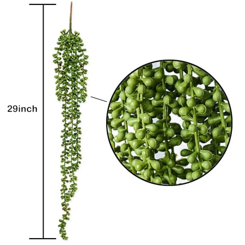Artificial String of Pearls Plant - 3pcs Faux Hanging Succulents