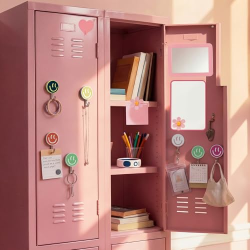 Smile Face Magnetic Locker Hooks - 6 Pack Decorative Set