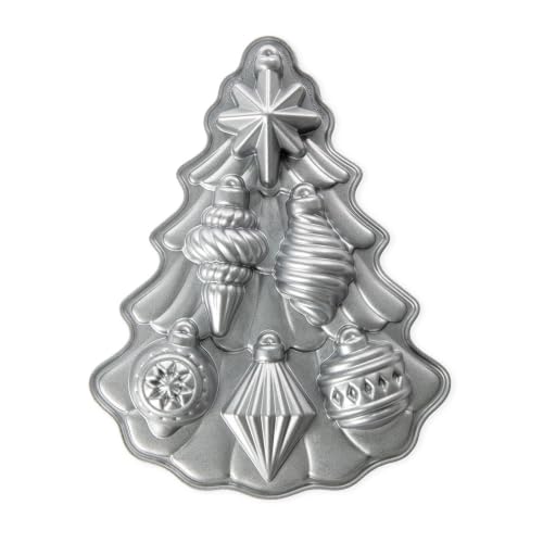 Vintage Ornament Cakelet Pan - Silver, 2 Cup Capacity for Holiday Baking