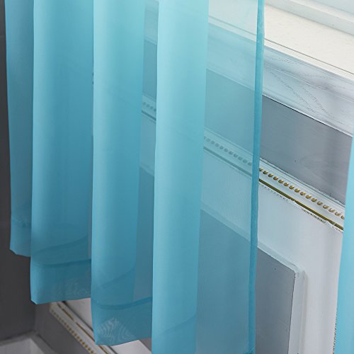 NICETOWN Sheer Curtains 54"W x 84"L - Baby Blue Voile Grommet Panels (Set of 2)