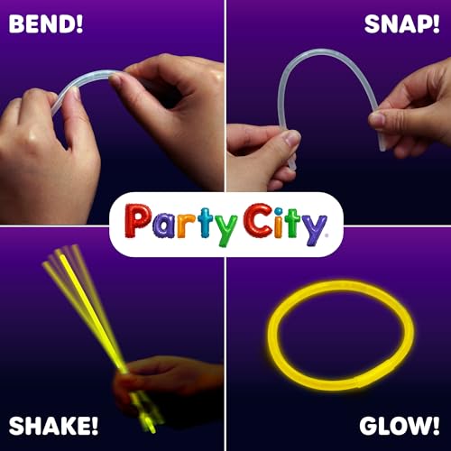50 Pack of 8" Glow Sticks - Neon Glow in the Dark Party Supplies