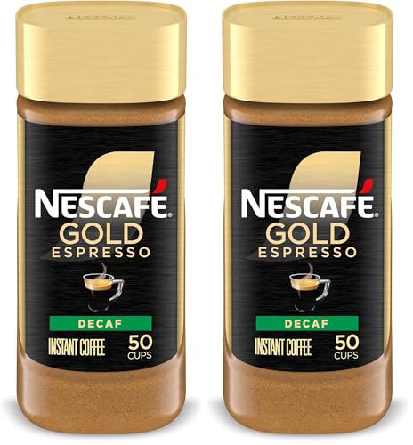 NESCAFÉ Gold Decaf Espresso Instant Coffee, 3.17 oz Jars (Pack of 2)