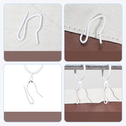 White Metal Curtain Hooks - 100 Pack, 1.2 Inch Drapery Pins