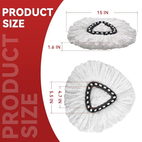 4 Pack Microfiber Mop Head Replacements for O-Cedar Mop Systems