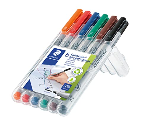 Staedtler Lumocolor Medium Erasable Projection Markers Set of 6