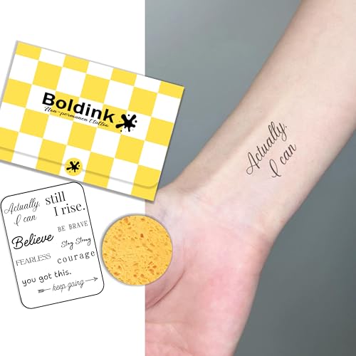 Boldink Semi-Permanent English Words Temporary Tattoos Realistic Fake Ink