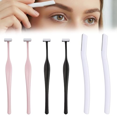 Dermaplane Razors for Face 6pcs - Stainless Steel Eyebrow & Peach Fuzz Removal