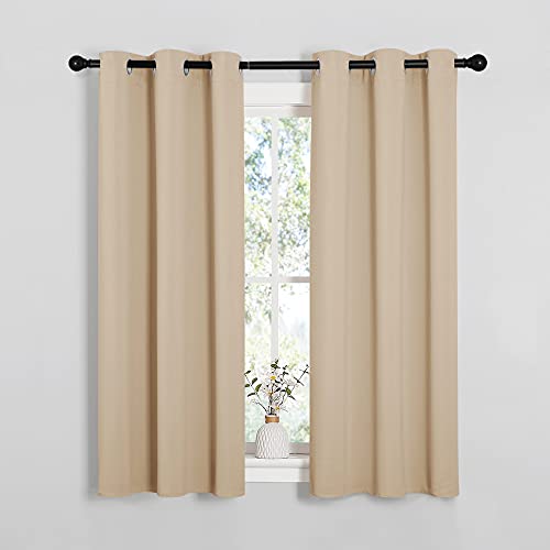 NICETOWN Thermal Insulated Room Darkening Curtains, Biscotti Beige, 34" x 54" (Pack of 2)