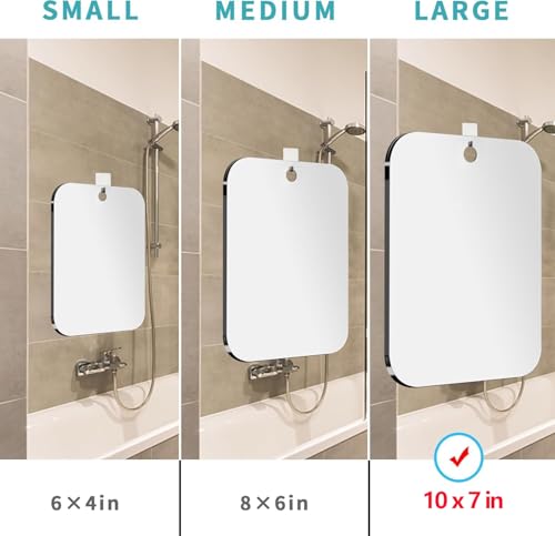 JEIAKONJI 7x10 Inch Shatterproof Shower Mirror for Shaving and Makeup