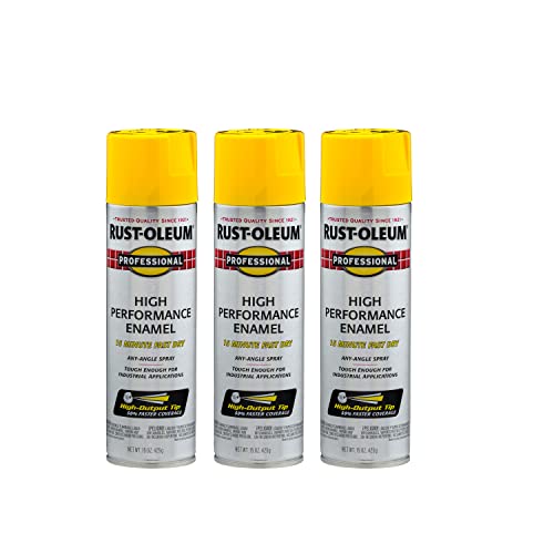 Rust-Oleum Professional Gloss Safety Yellow Spray Paint, 15 oz (Pack of 3)
