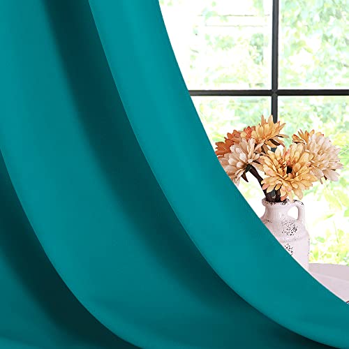NICETOWN Thermal Insulated Blackout Curtains, Peacock Teal, 70x63" (Set of 2)