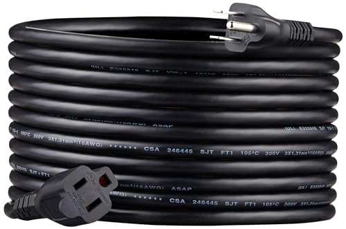 Amazon Basics 20 Ft Extension Cord - 3 Prong Indoor Power