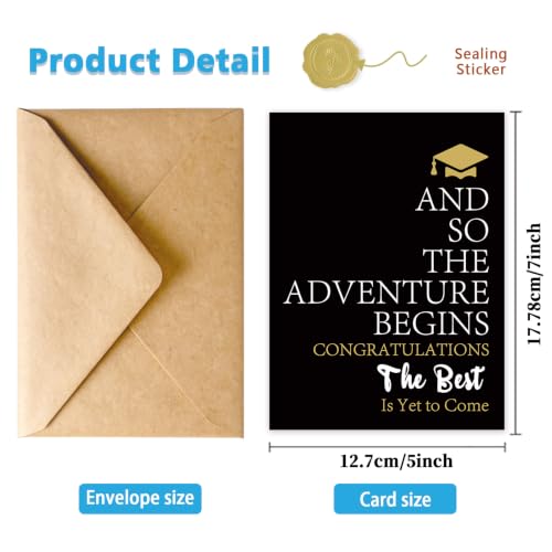Inspirational Graduation Card - Black & Gold Keepsake Gift (Model SK-131)