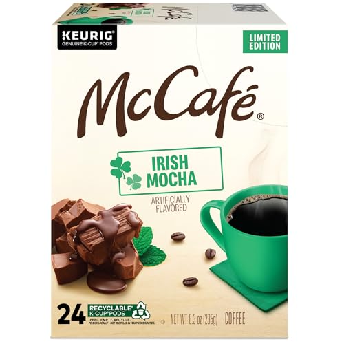 McCafe Irish Mocha, Keurig Single Serve K-Cup Pods, Flavored Coffee, 96 Count (4 Packs of 24)