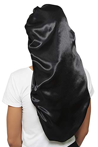 Extra Large Satin Braid Bonnet for Sleeping, 27-Inch Long Hair Wrap Cap