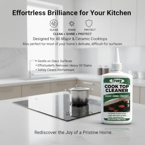 Truey 3-in-1 Glass Cooktop Cleaner - Non-Abrasive Stove Top Polish