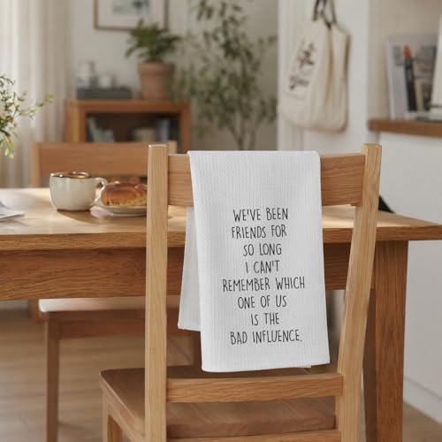 Funny Friendship Kitchen Towels - Waffle Weave Hand Towels for Women