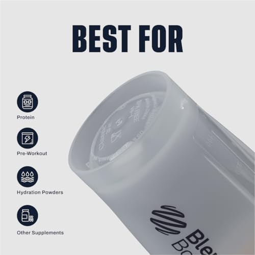 BlenderBottle Classic V2 Shaker Bottle - 20 oz Clear Protein Mixer