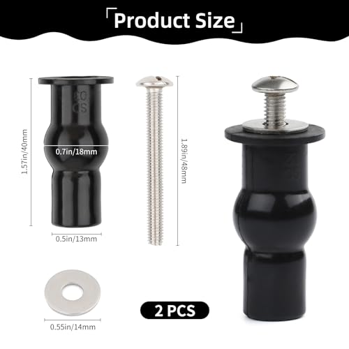Universal Toilet Seat Bolts Replacement Kit - Stainless Steel & Rubber Hardware
