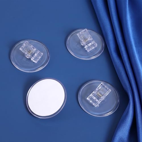 4-Pack Self-Adhesive Shower Curtain Clips - Clear Splash Guard Holders