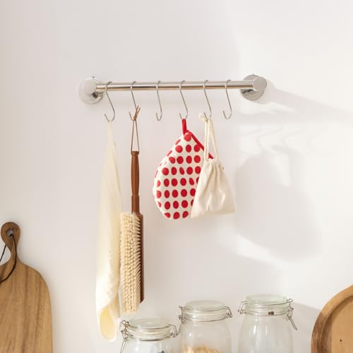 YANGQIHOME Stainless Steel S-Shaped Hooks - 6 Pack for Towels, Coats, and Kitchen Items