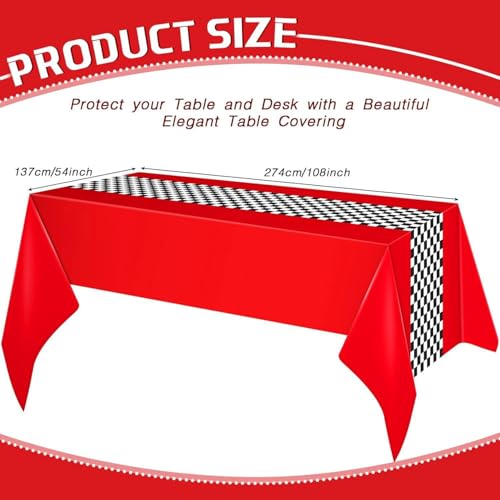 Racing Car Racetrack Party Tablecloth, 108x54 Inch Disposable Plastic Table Cover for Kids Birthday