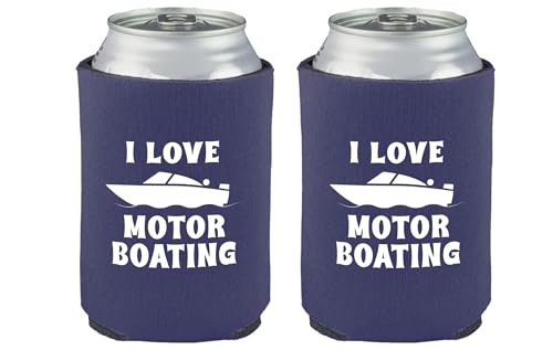 I Love Motor Boating Can Cooler - Insulated Drink Sleeve, 2 Pack