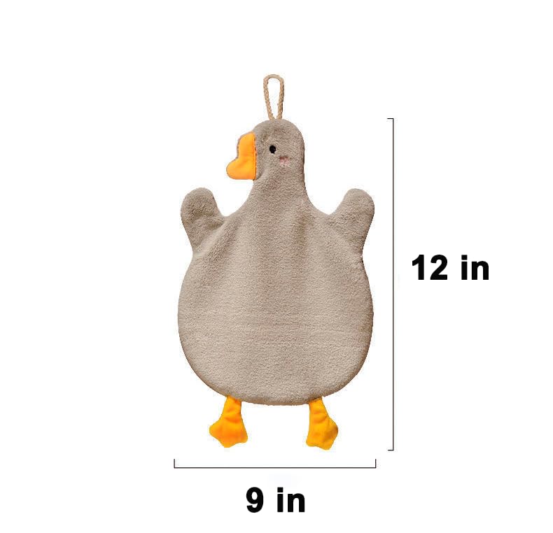 Cute Goose Hand Towels Set of 2 - Ultra-Soft Microfiber Coral Fleece