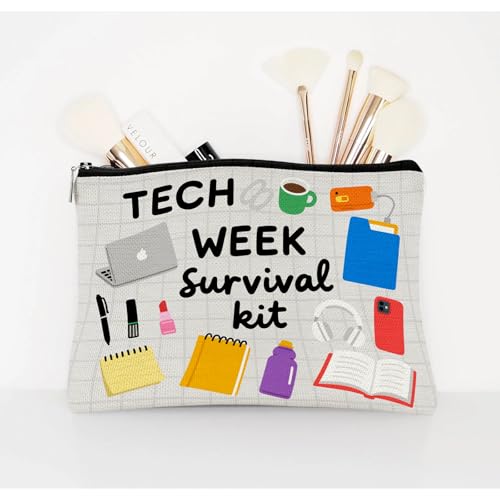 Theatre Tech Week Canvas Makeup Bag - Durable Travel Cosmetic Pouch