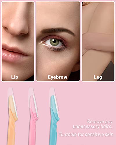MoHern Dermaplane Razor & Face Razors for Women, 12 Pcs Multi-Color