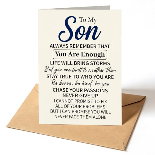 Inspirational Greeting Card for Son - You Are Enough Keepsake (Son-HK-KC121)