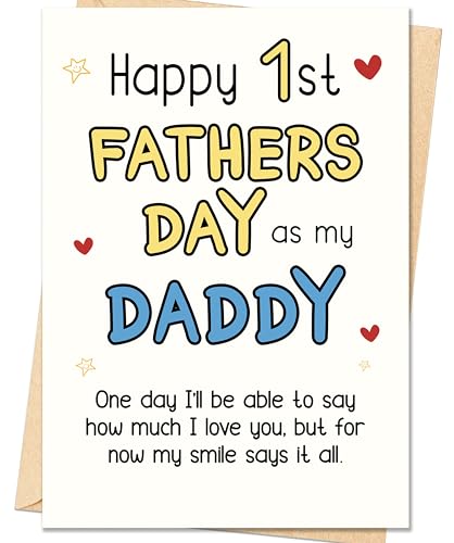 Happy First Father's Day Card for New Dads - 7x5 Eco-Friendly