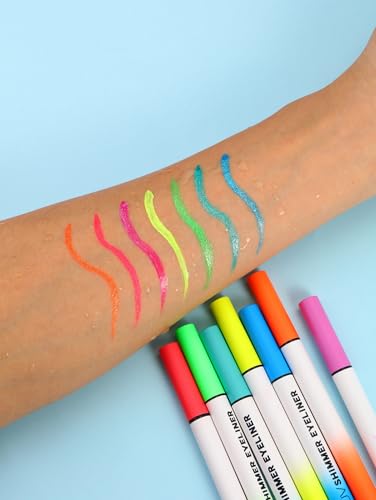 Wismee Shimmer Blue Metallic Neon Liquid Eyeliner Waterproof