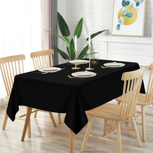 Mulbozy Disposable Black Tablecloths, 54x108 in, 2 Pack