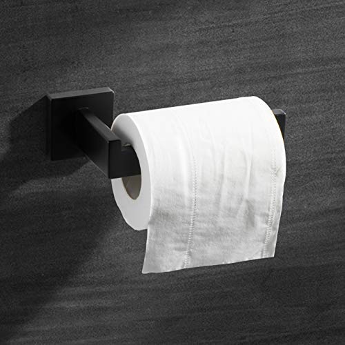 HITSLAM Matte Black Toilet Paper Holder - 304 Stainless Steel, Black-1pack