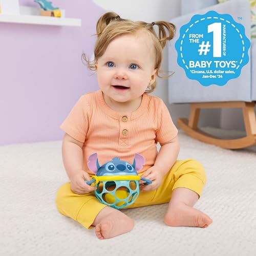 Disney Baby Stitch Oball Rattle for Infants 0-6 Months - Sensory & Grasp Toy