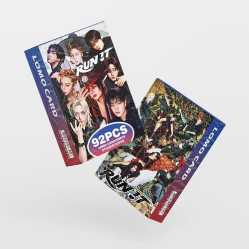 Stray Kids RUN IT Album Photocard & Sticker Set - Colorful 92-Piece Collection