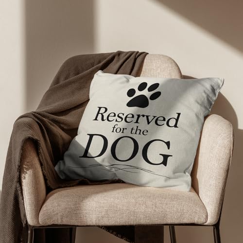 Reserved for The Dog Linen Throw Pillow Cover, 18x18 Decorative Dog Case